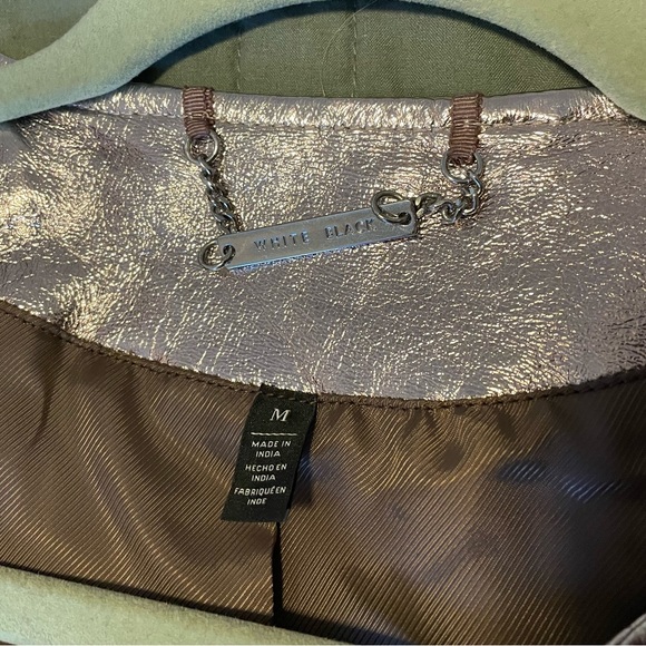 White House Black Market Gold Leather Jacket - Picture 6 of 7